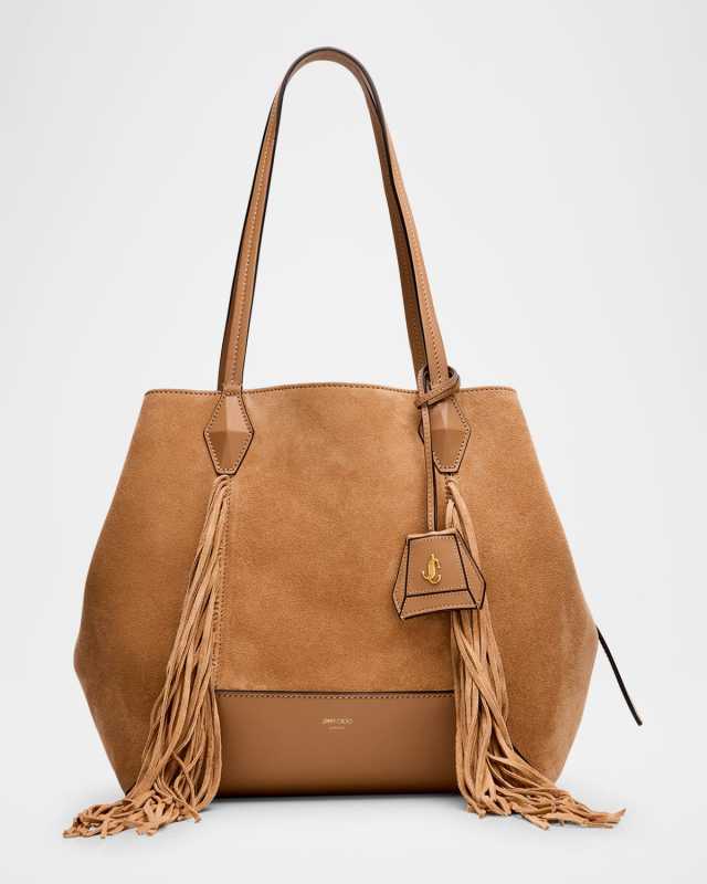 Diamond Medium Fringe Suede Tote Bag